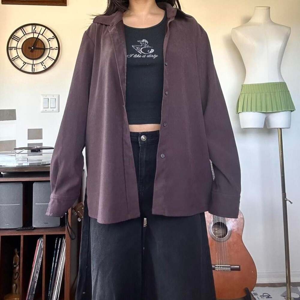 Vintage Allison Taylor Chocolate Brown Button-Up Blazer, Size Large — Retro Indi